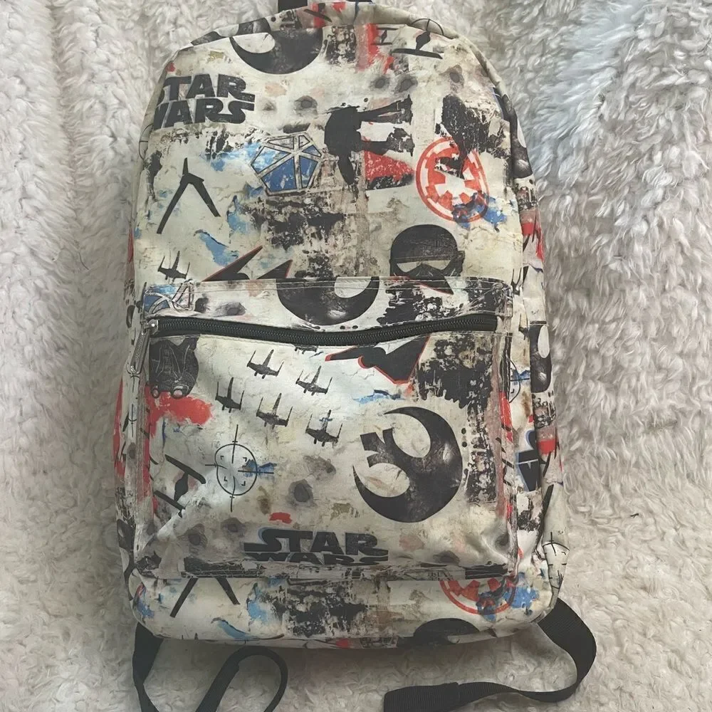 Loungefly StarWars Canvas Backpack Rouge One distressed print design padded y